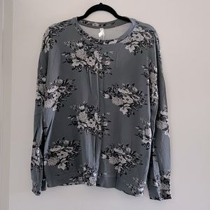 Workshop Long Sleeve Dark Floral Top